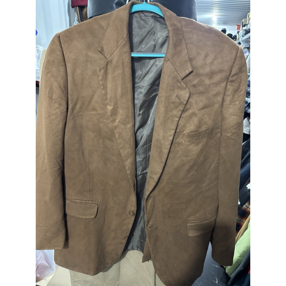 Bert Pulitzer Vtg Blazer Mens L-44 SupraSuede Sport Coat Polyester Suede Look